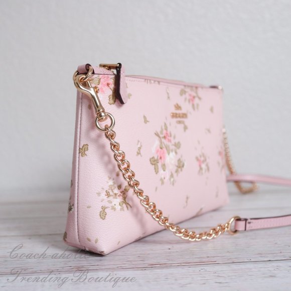 NWT Coach Zip Top Crossbody with Rose Print - Picture 3 of 8